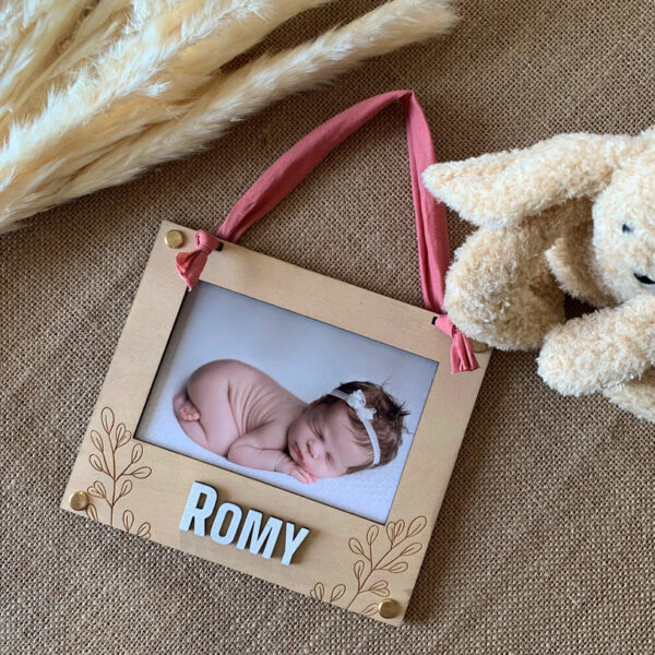 Cadre Photo Personnalisé Sur Toile - Impression Avec Vos Photos Et Prénom, Cadre En Bois, Création Via Amazon